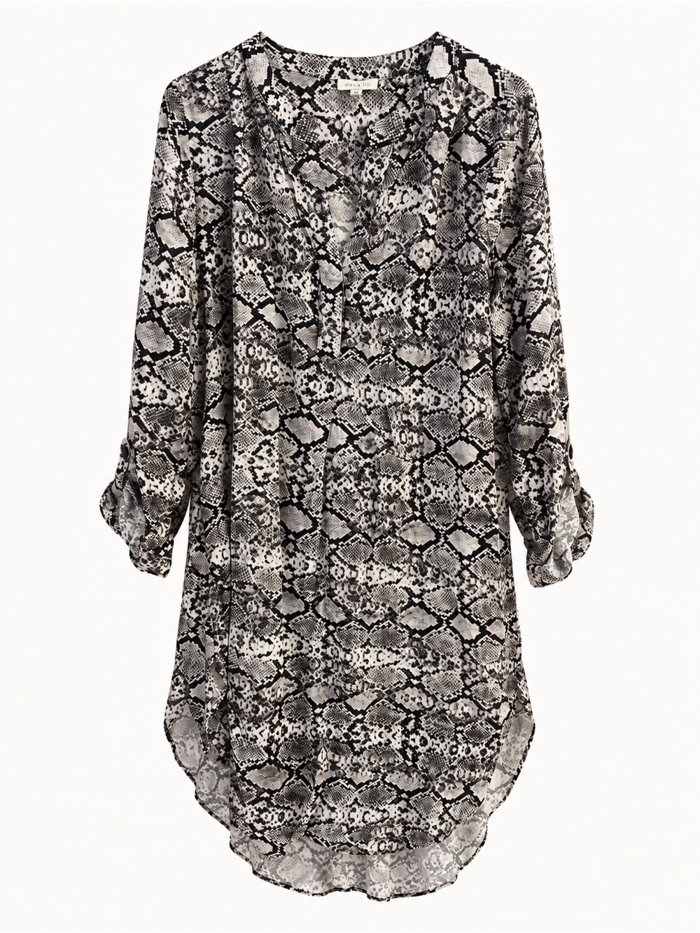Alex & Lili Snake Print High-Low Tunic Blouse | Size M